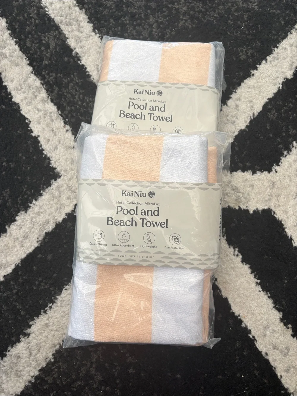 Peach & White Stripe Pool and Beach Towel